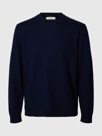 100% MERINO WOOL PULLOVER, Navy Blazer, highres