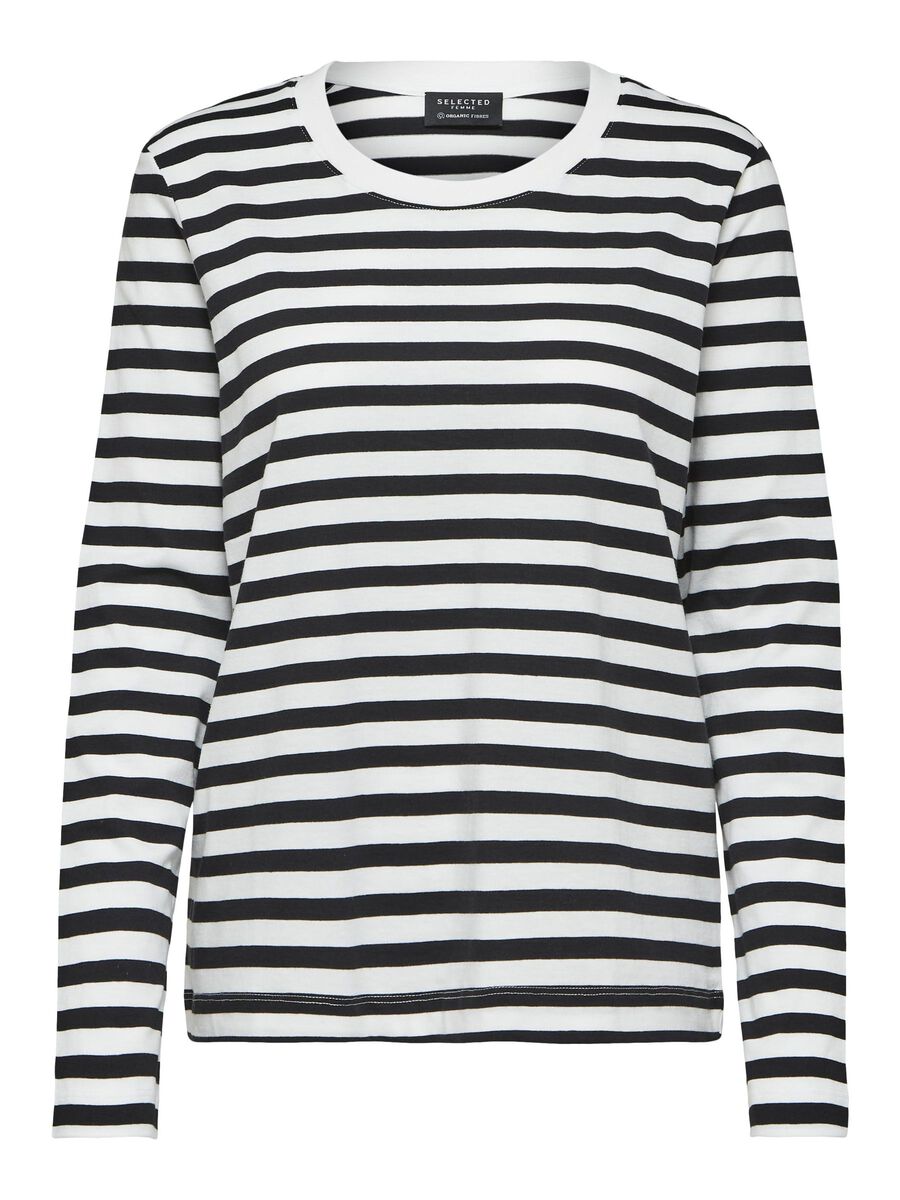 Selected GESTREIFTES LONGSLEEVE, Black, highres - 16077350_Black_817005_001.jpg