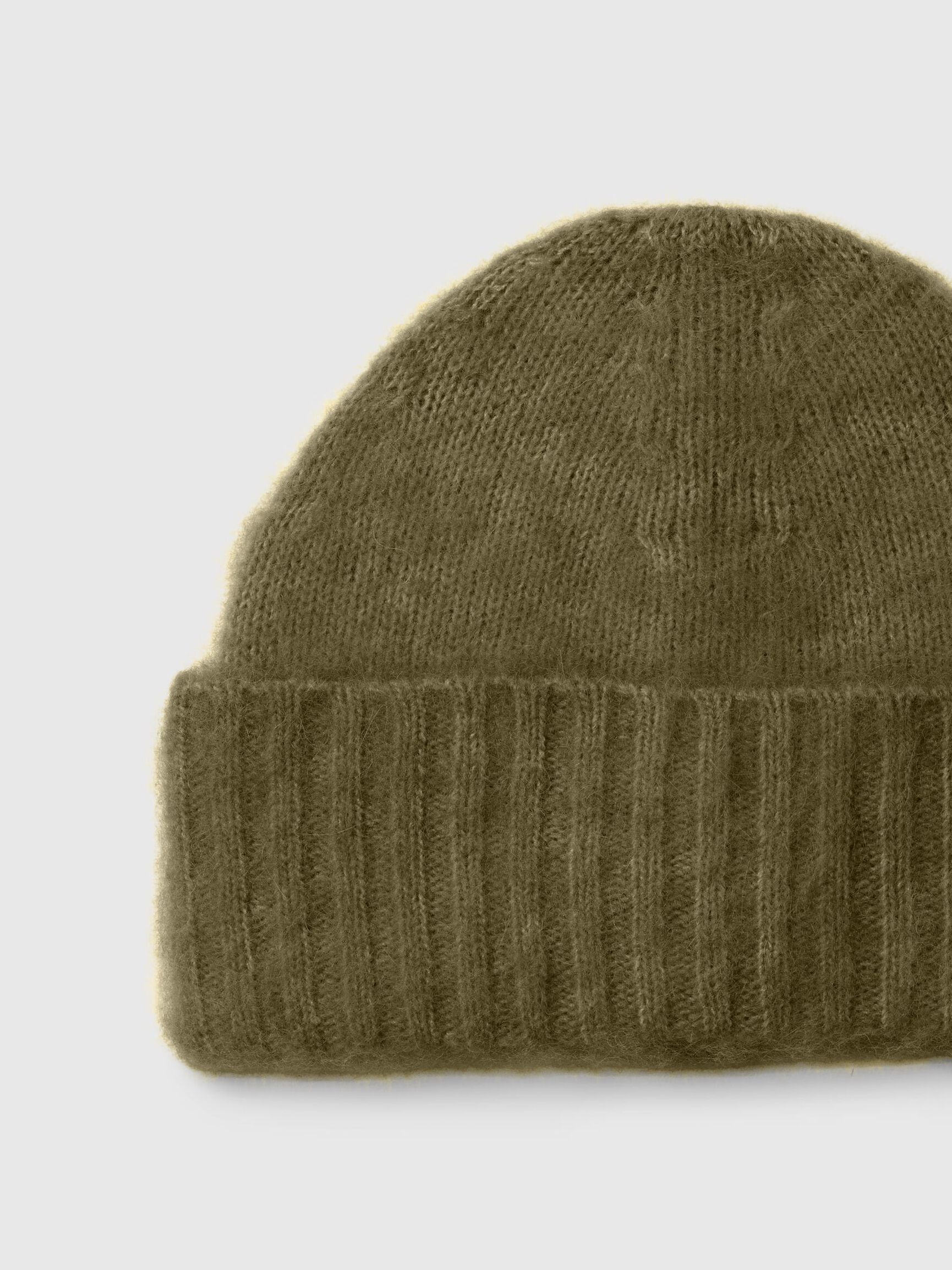 WOOL BLEND BEANIE, Fir Green, highres