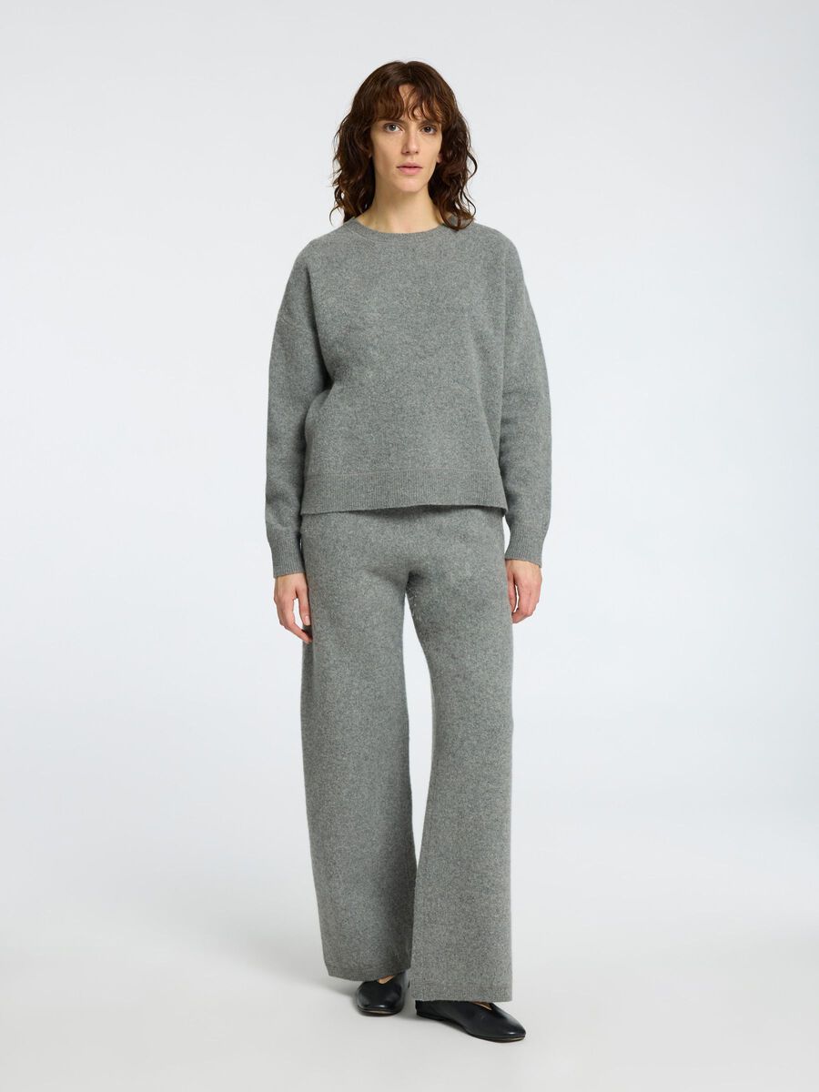 Selected 100% MERINOWOLL STRICKPULLOVER, Medium Grey Melange, highres - 16095589_MediumGreyMelange_005.jpg