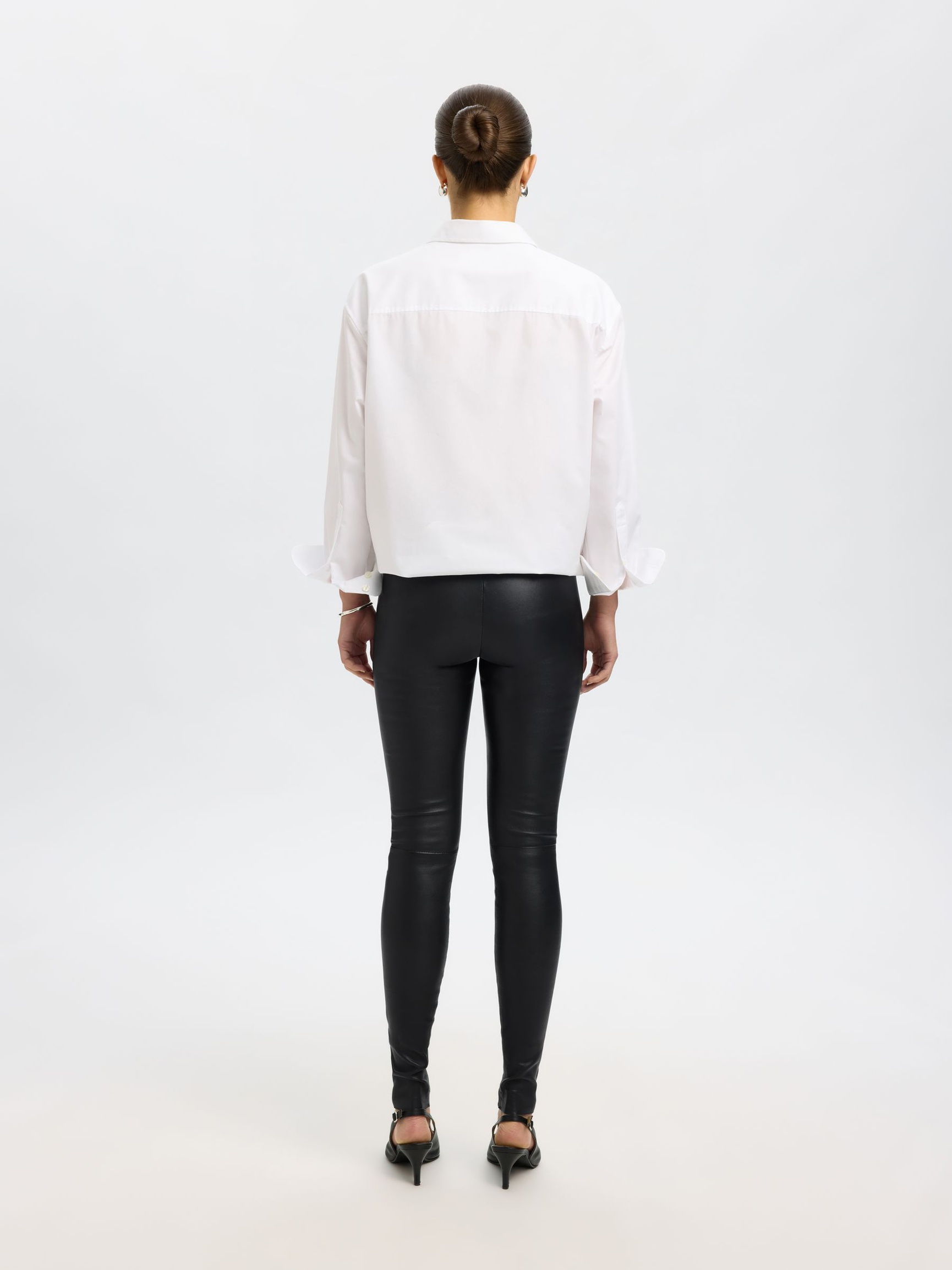 AGNEAU EN CUIR LEGGINGS, Black, highres