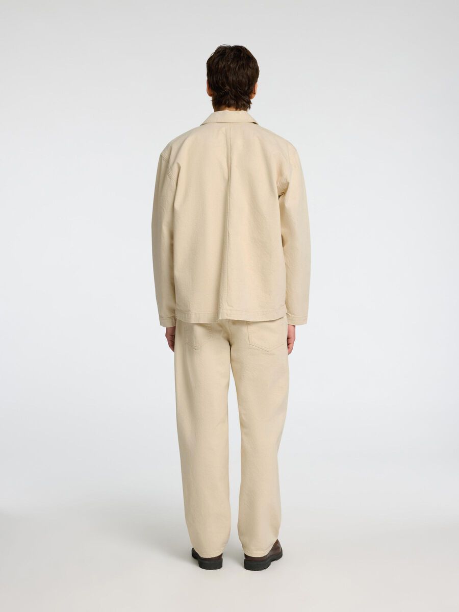 Selected HYBRID COTTON DENIM JACKET, Ecru, highres - 16096957_Ecru_004.jpg