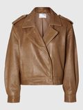 Selected STRUCTURED LEATHER JACKET, Coca Mocha, highres - 16095121_CocaMocha_001.jpg