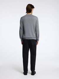100% MERINOULL TRÖJA MED FUSKKRAGE, Medium Grey Melange, highres