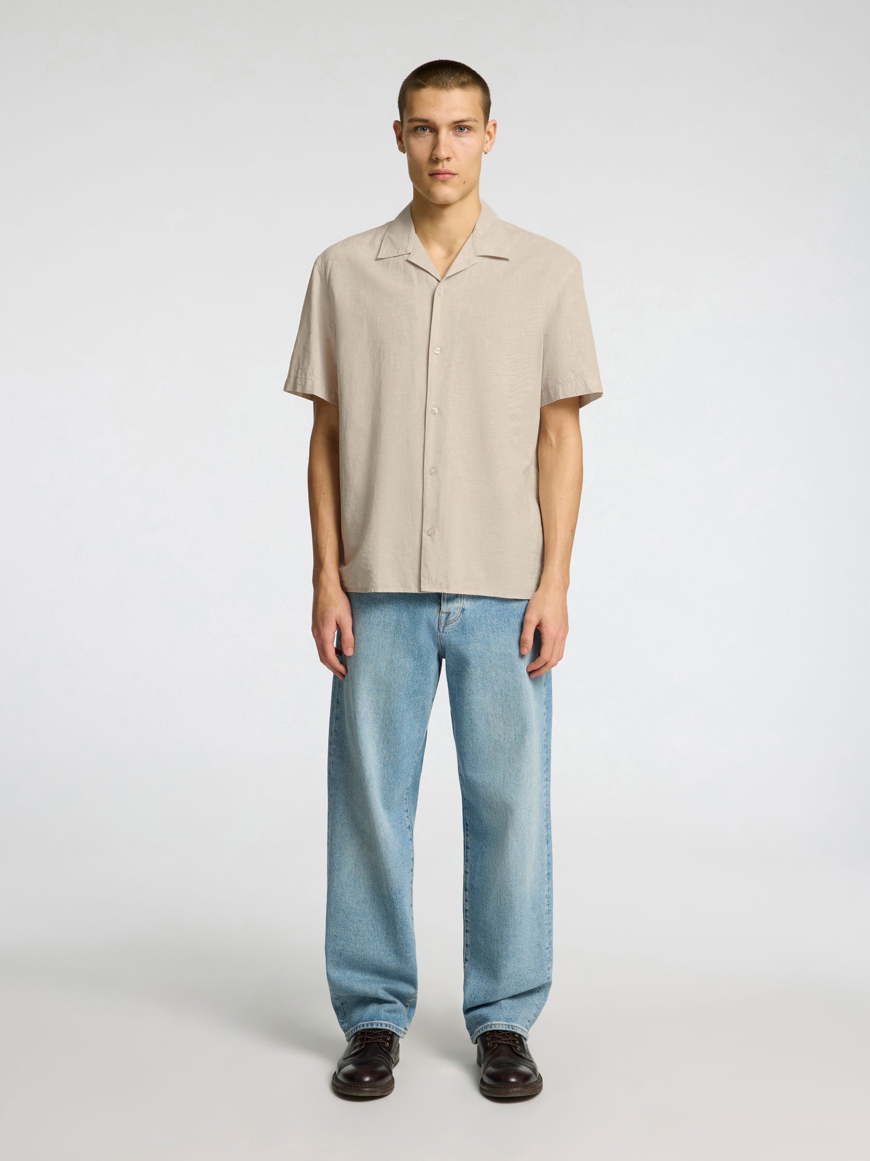 LEINENMIX KURZARMHEMD, Pure Cashmere, highres