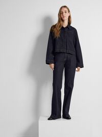 HIGH WAISTED BOOTCUT JEANS, Dark Blue Denim, highres