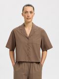 Selected SHORT SLEEVED CROPPED SHIRT, Coca Mocha, highres - 16097964_CocaMocha_008.jpg