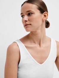 CÔTELÉ DÉBARDEUR, Bright White, highres