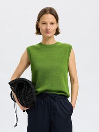 COTTON BLEND KNITTED VEST, Spindle Tree, highres