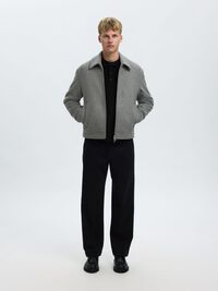 STRUKTURERET BOMULD POLO, Black, highres