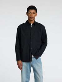 RELAXED FIT TWILL SHIRT, Black, highres