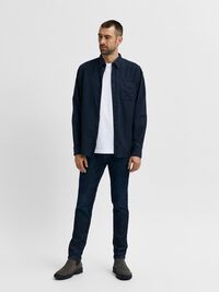 DARK WASH SLIM FIT JEANS, Dark Blue Denim, highres