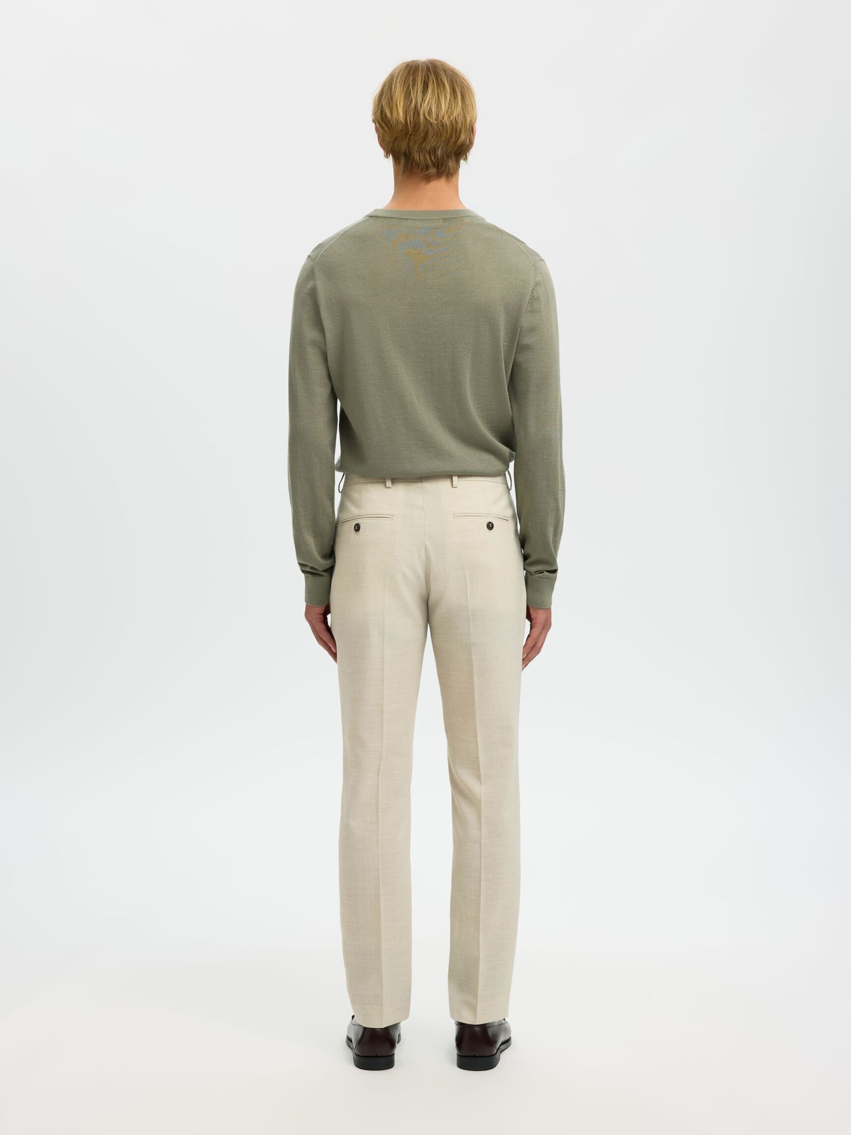 COUPE SLIM PANTALON DE COSTUME, Egret, highres