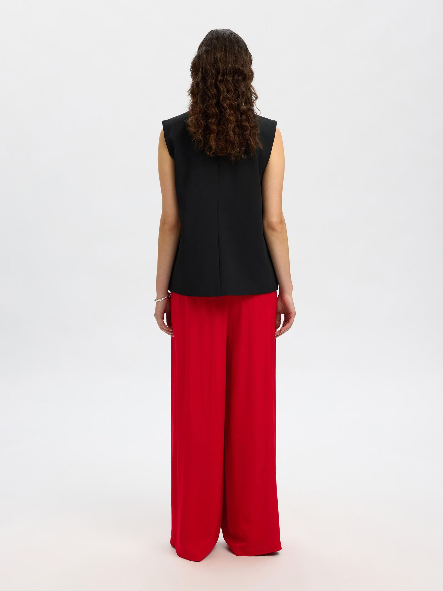 VISCOSE WIDE-LEG TROUSERS, Equestrian Red, highres