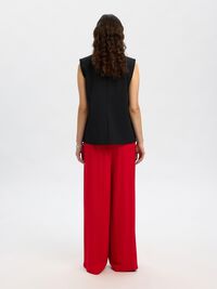 VISCOSE WIDE-LEG TROUSERS, Equestrian Red, highres