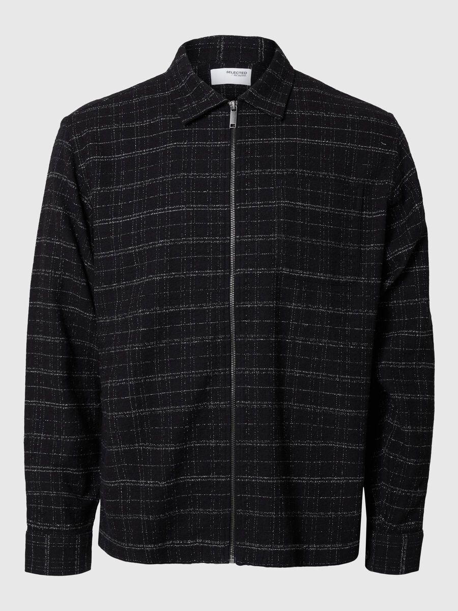 Selected ZIPPED OVERSHIRT, Black, highres - 16097193_Black_1171106_001.jpg