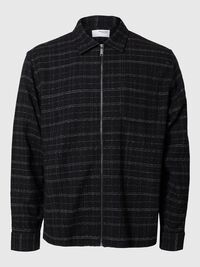 ZIPPED OVERSHIRT, Black, highres