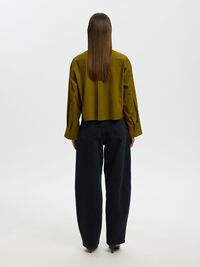 BOXY FIT CROPPED BLOUSE, Fir Green, highres