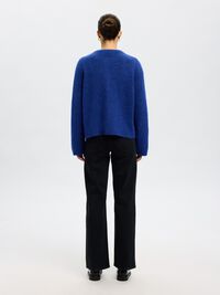 ULDBLANDING STRIKKET CARDIGAN, Dazzling Blue, highres