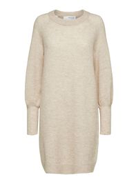 LONG SLEEVED KNITTED DRESS, Birch, highres