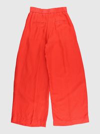 LINEN BLEND WIDE-LEG TROUSERS, Flame Scarlet, highres