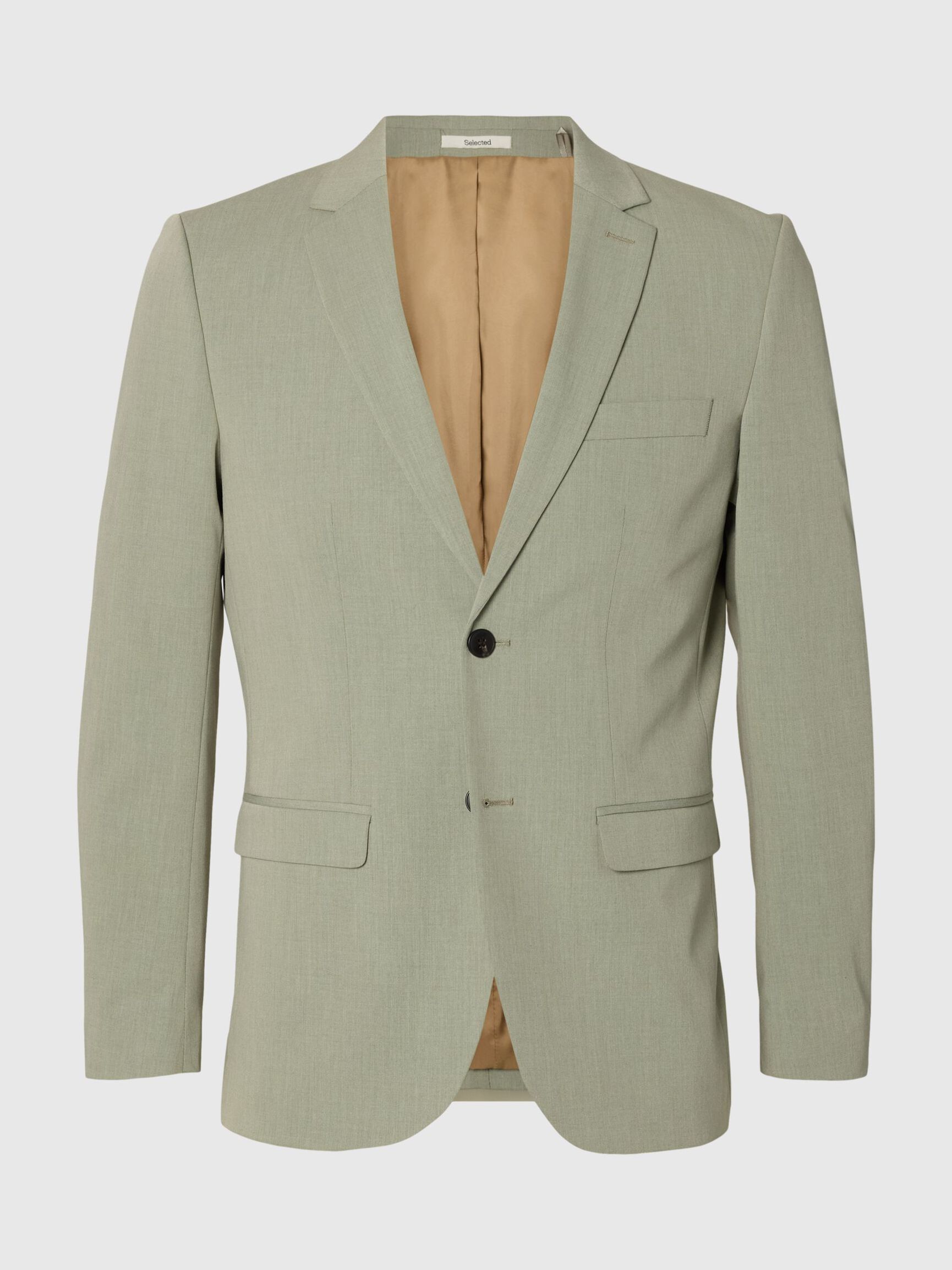 VISCOSE BLEND SLIM FIT BLAZER, Aqua Gray, highres