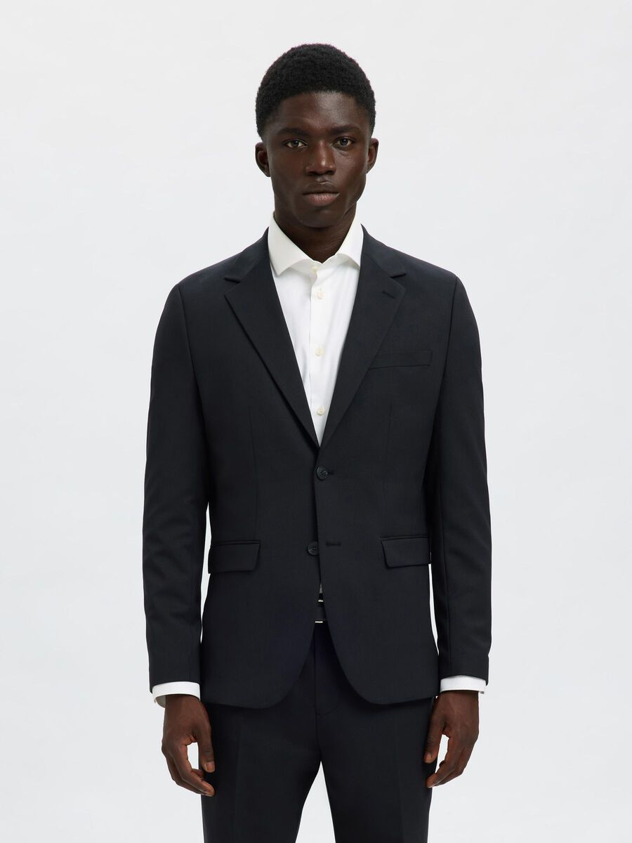 Selected WOOL BLEND BLAZER, Black, highres - 16098276_Black_003.jpg
