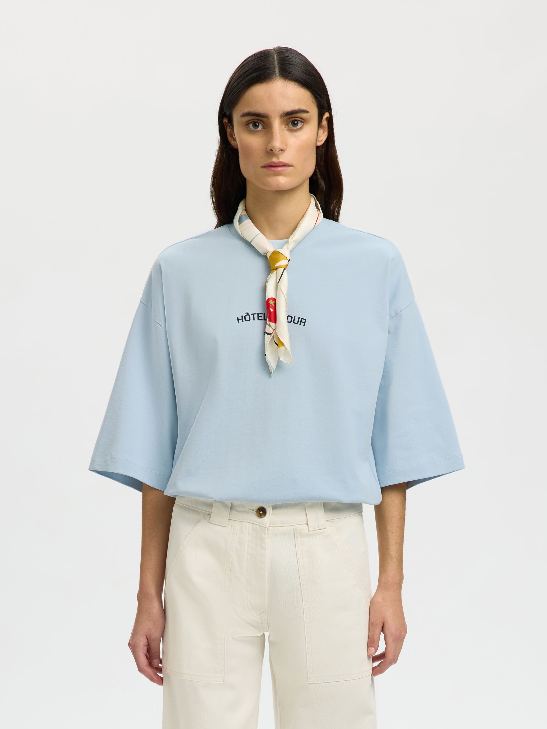 BOXY FIT CREWNECK T-SHIRT, Skyway, highres