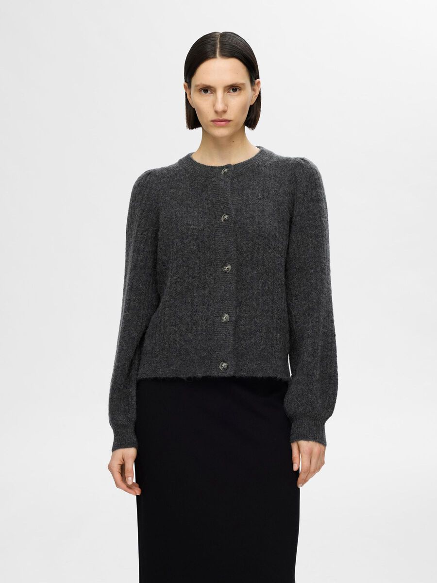 Selected STRUKTURERT ULLBLANDING CARDIGAN, Volcanic Ash, highres - 16094684_VolcanicAsh_1131128_003.jpg