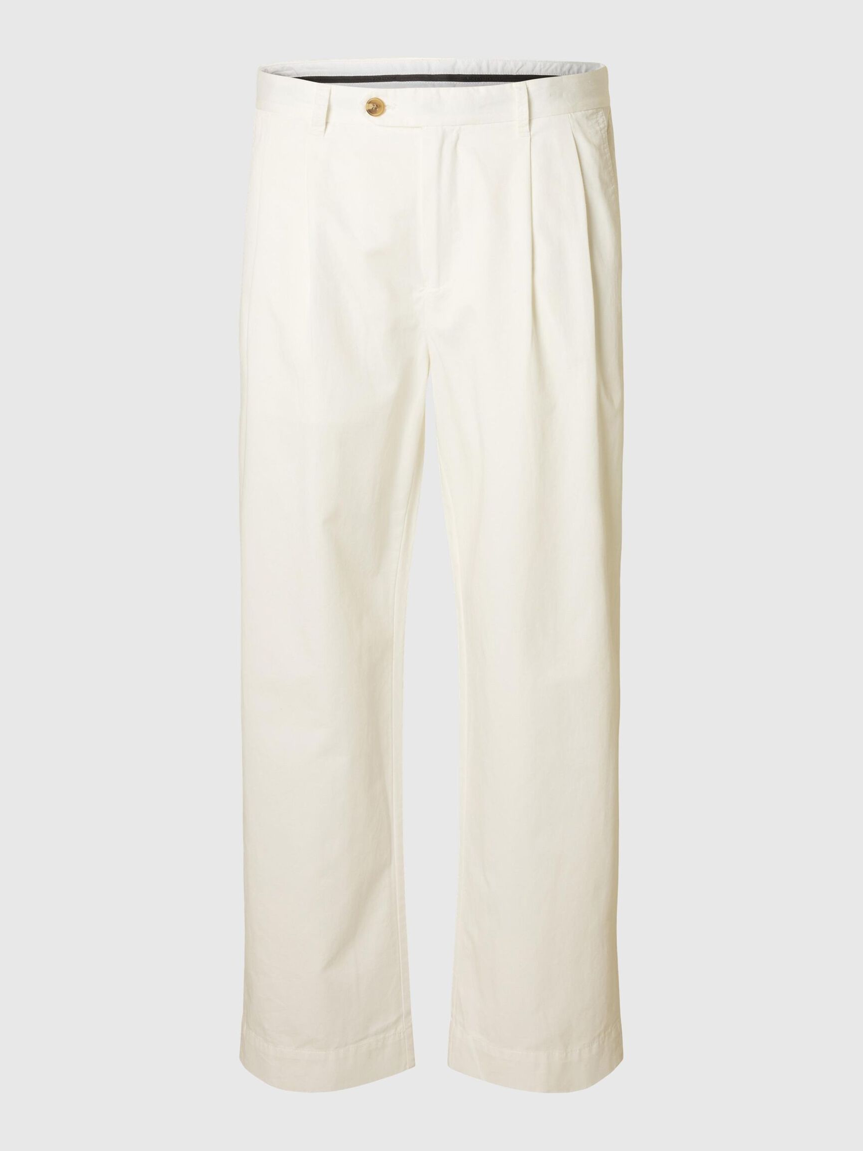 GEPLOOIDE LOOSE-FIT BROEK, Cloud Dancer, highres