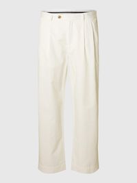 GEPLOOIDE LOOSE-FIT BROEK, Cloud Dancer, highres