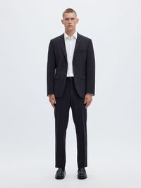 VISCOSE BLEND SLIM FIT BLAZER, Navy Blazer, highres