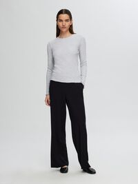 STRIBET LANGÆRMET T-SHIRT, Light Grey Melange, highres