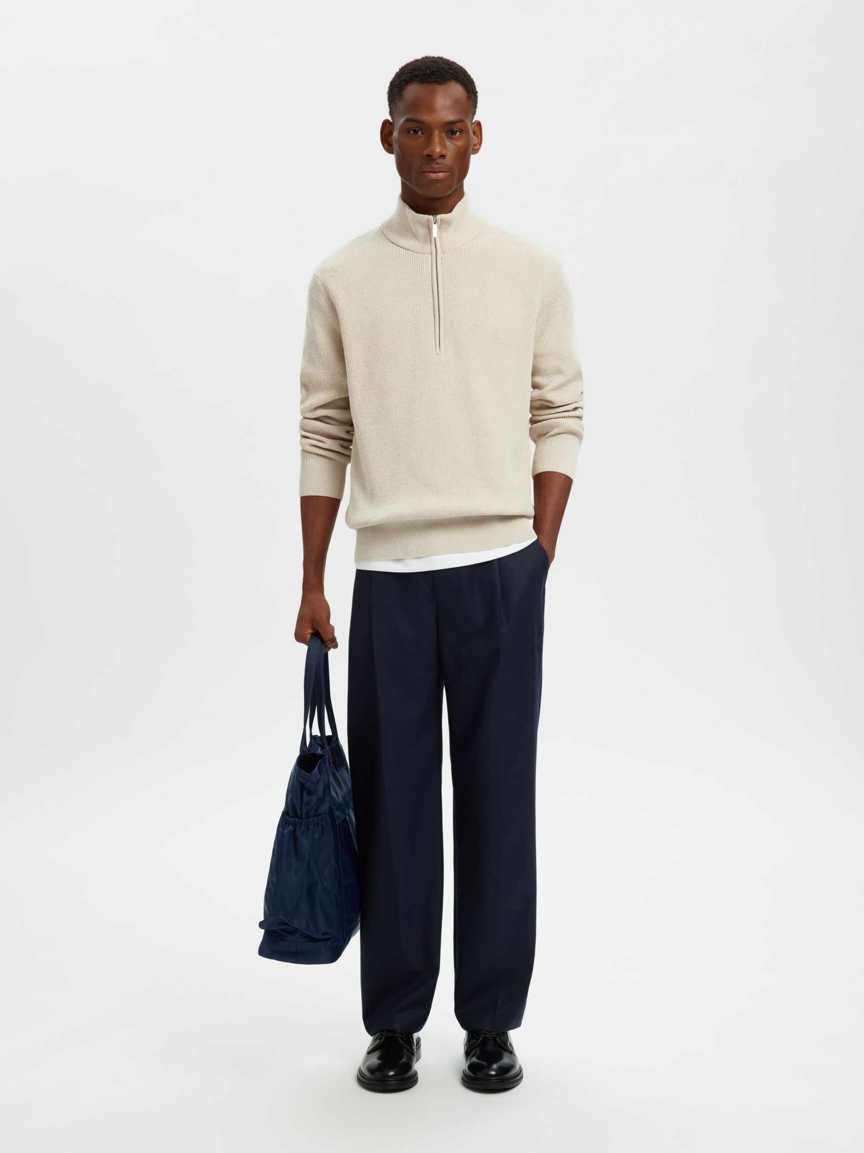 HØY GLIDELÅS PULLOVER, Oatmeal, highres