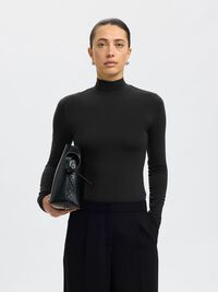 TOP A MANICHE LUNGHE, Black, highres