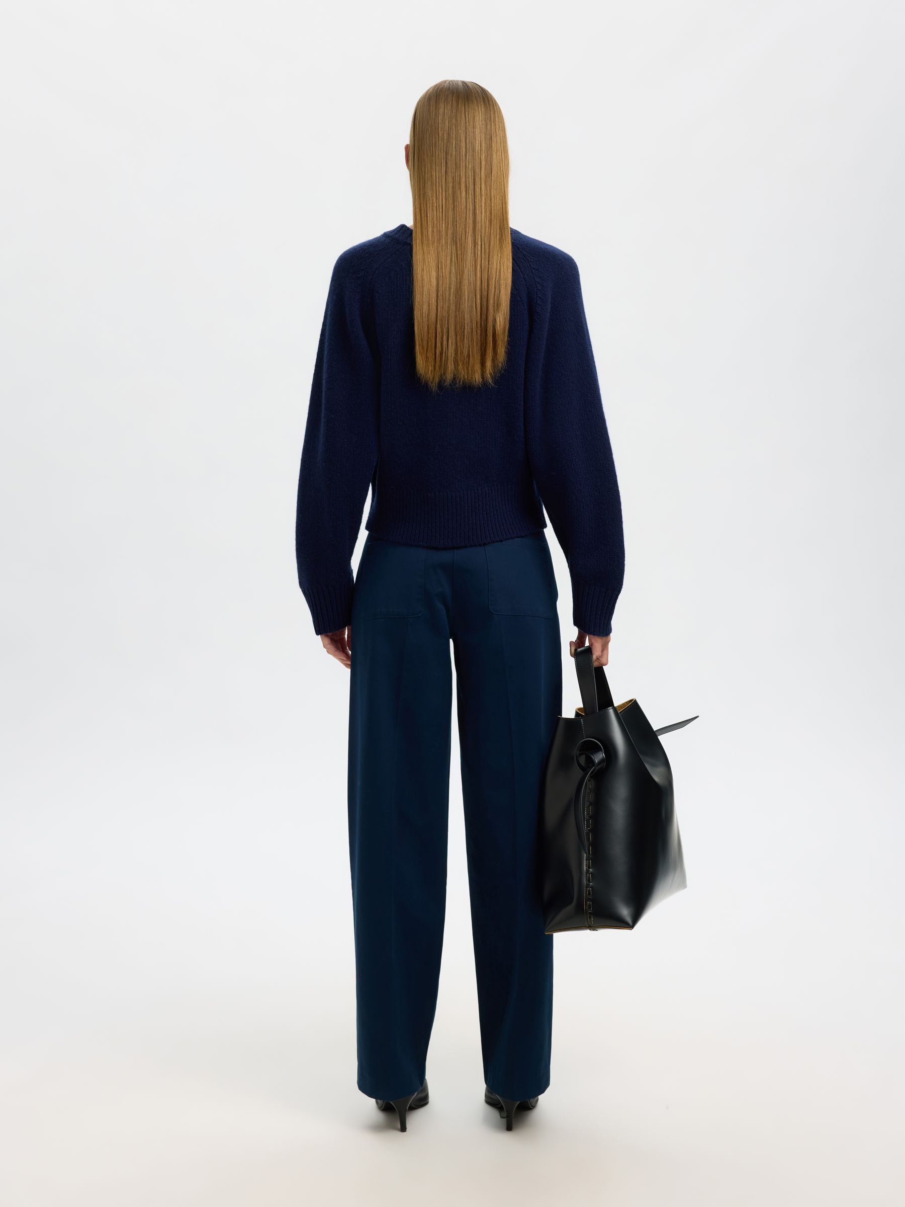 100% MERINOWOLL STRICKJACKE, Dark Sapphire, highres