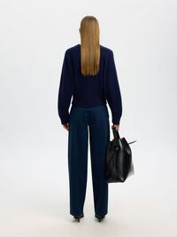 100% MERINOWOLL STRICKJACKE, Dark Sapphire, highres