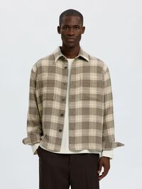 REGULAR FIT OVERSHIRT, Oatmeal, highres