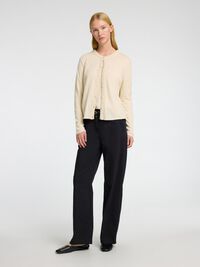 LINNENMIX GEBREID VEST, Birch, highres