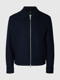 WOOL BLEND SHORT JACKET, Sky Captain, highres