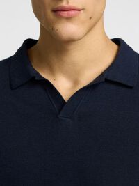 KURZARM POLOHEMD AUS STRICK, Sky Captain, highres