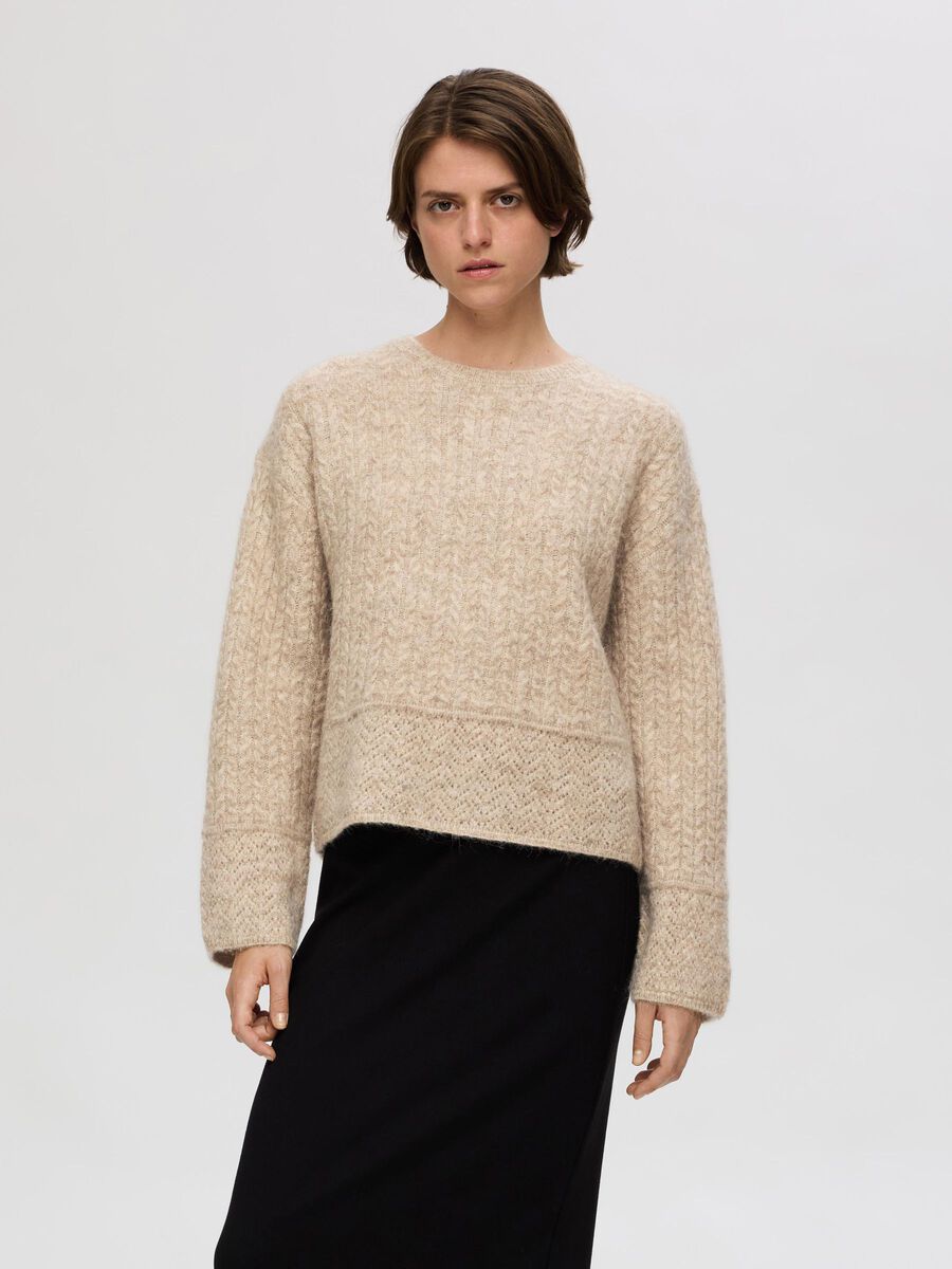 Selected STRUCTURED WOOL BLEND JUMPER, Irish Cream, highres - 16094705_IrishCream_1133751_003.jpg