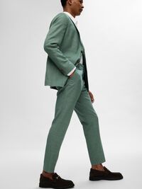 SLIM FIT SUIT TROUSERS, Light Green Melange, highres