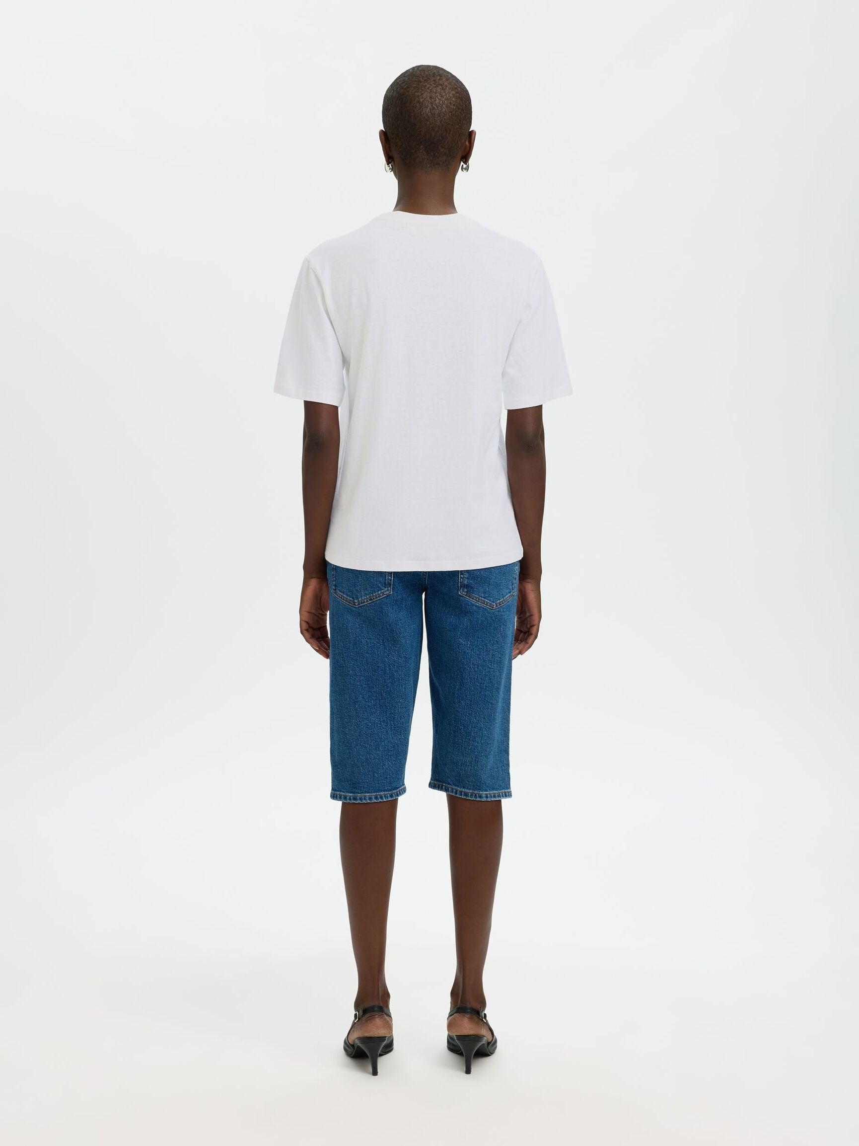 LINEN BLEND T-SHIRT, Bright White, highres