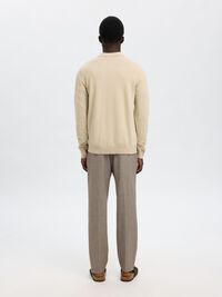 STRICK LANGARM-POLOSHIRT, Oatmeal, highres
