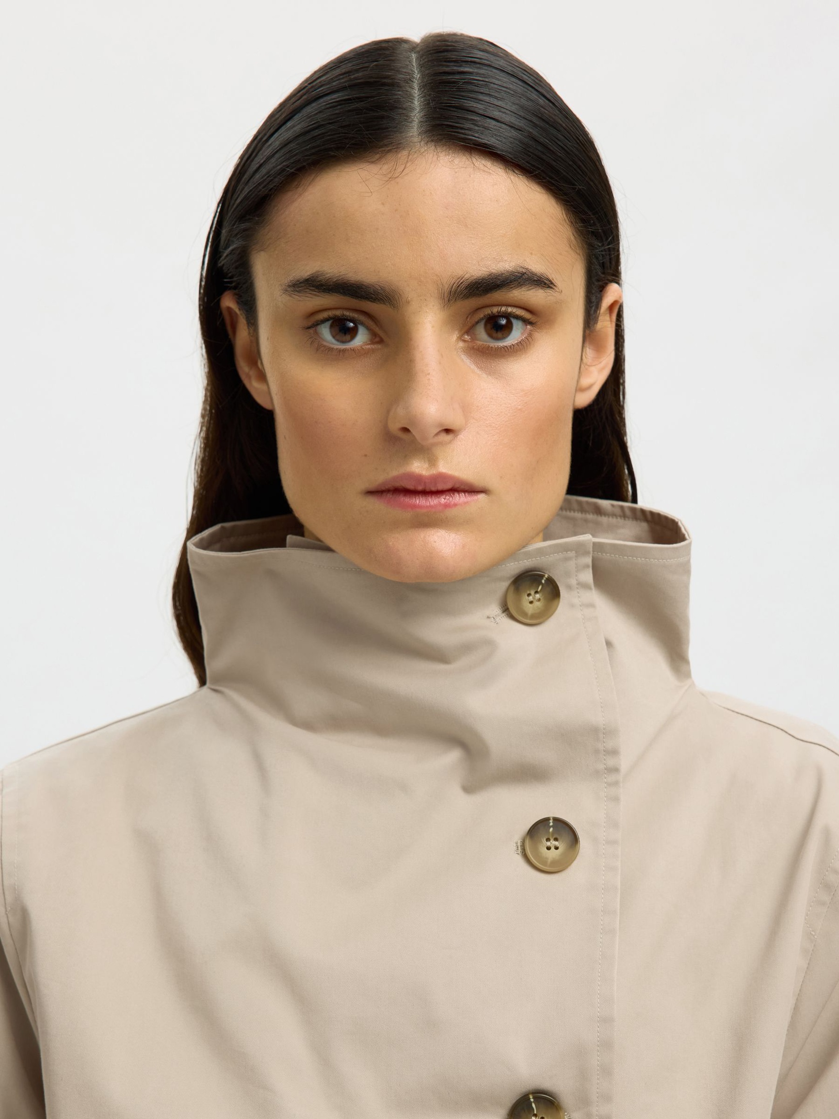 SHORT TRENCHCOAT, Pure Cashmere, highres
