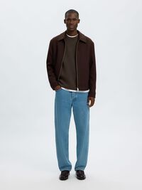 COTTON BLEND PULLOVER, Turkish Coffee, highres