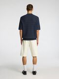 Selected SHORT SLEEVED KNITTED POLO SHIRT, Outer Space, highres - 16098864_OuterSpace_004.jpg