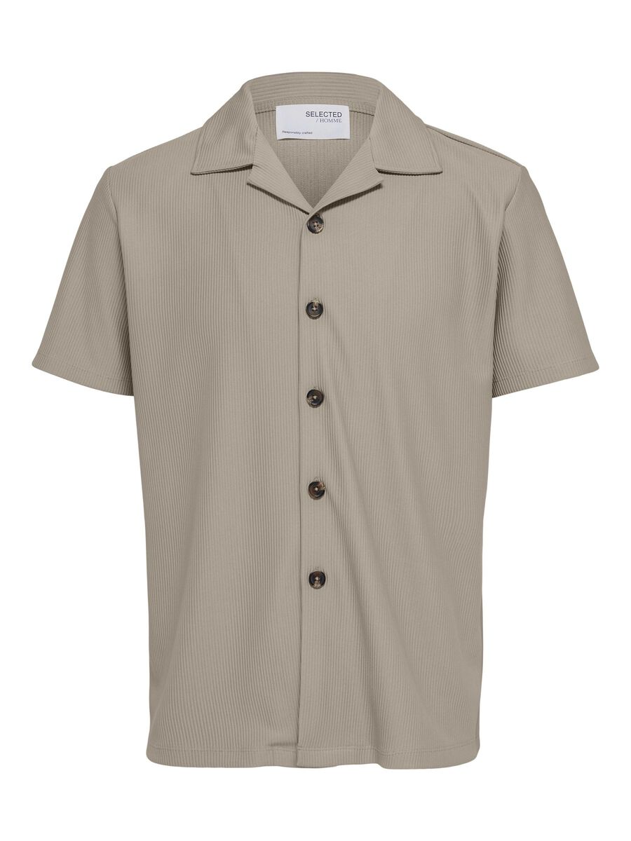 Selected GERIBDE CUBAN COLLAR OVERHEMD MET KORTE MOUWEN, Pure Cashmere, highres - 16090778_PureCashmere_001.jpg
