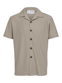 GERIPPTES CUBAN COLLAR KURZARMHEMD, Pure Cashmere, highres